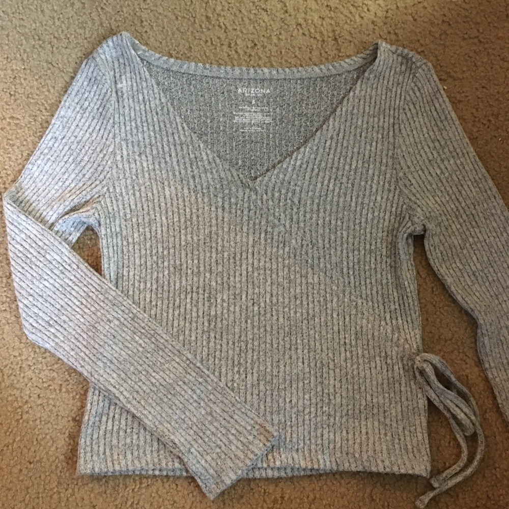 Grey Wrap Top